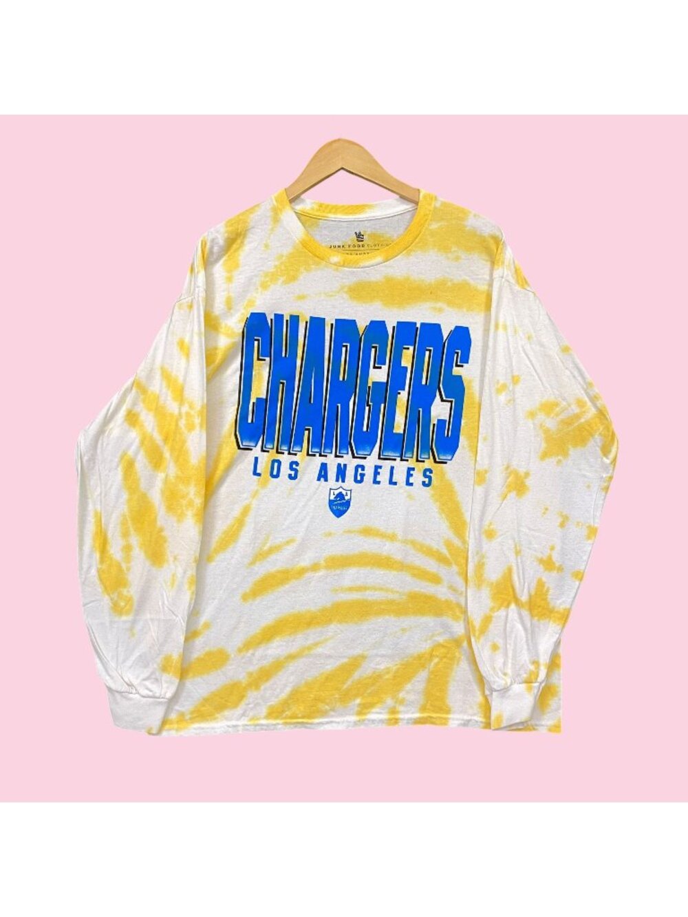 Junk Food Clothing x NFL Franchise Los Angeles Chargers Tie-Dye LS Tee L